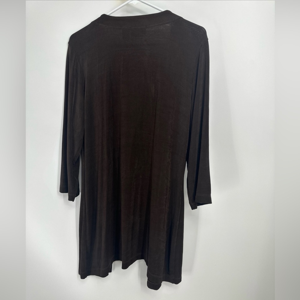 NWT Chico’s Travelers Cocoa Duster Jacket Size 2 (L) Brown - Picture 4 of 4
